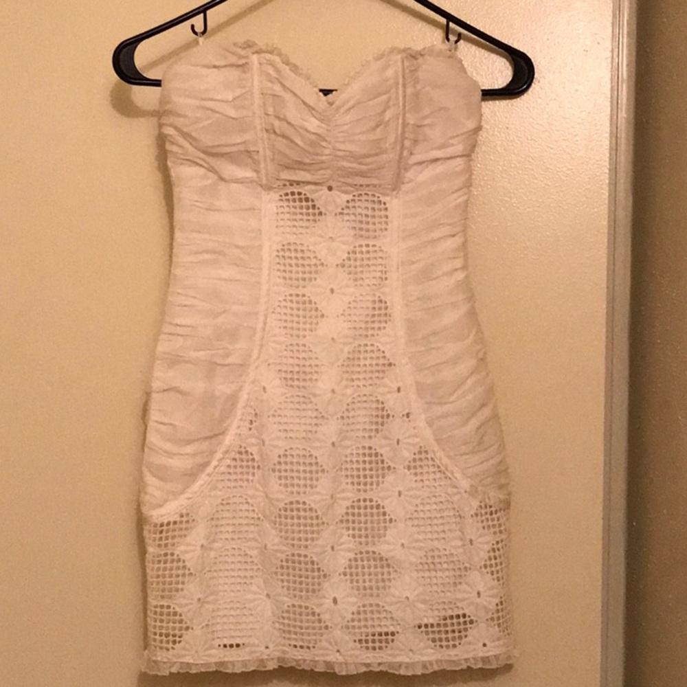 White strapless summer dress